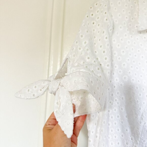 Gal Meets Glam Judith White Eyelet Midi Dress in Size 12 - Picture 4 of 5